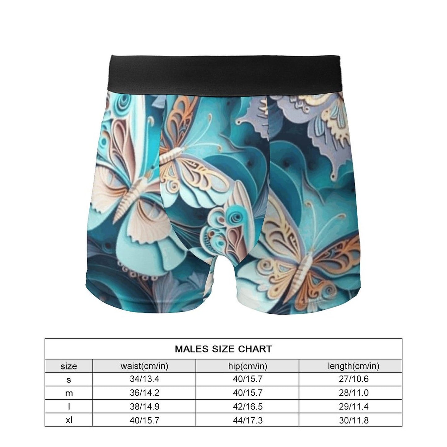 Blue Butterfly Boxer Briefs