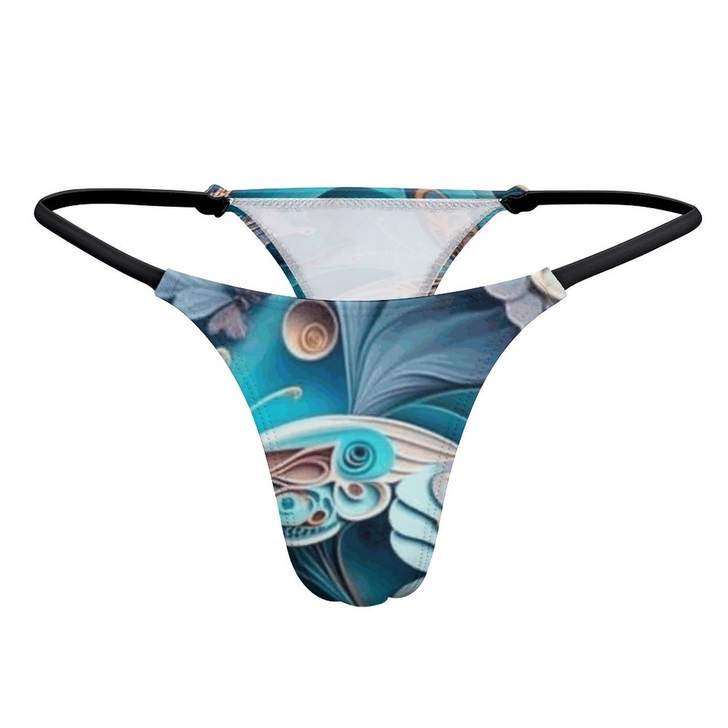 Blue Butterfly Thong Panties