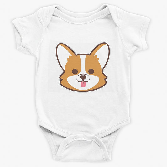 100%super Soft Cotton Summer Short Sleeve Chest Print Baby Clothes Corgi