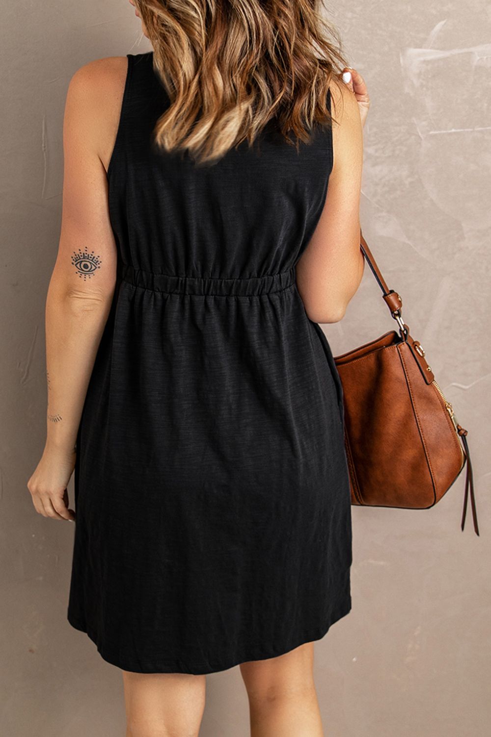 Sleeveless Button Down Mini Dress