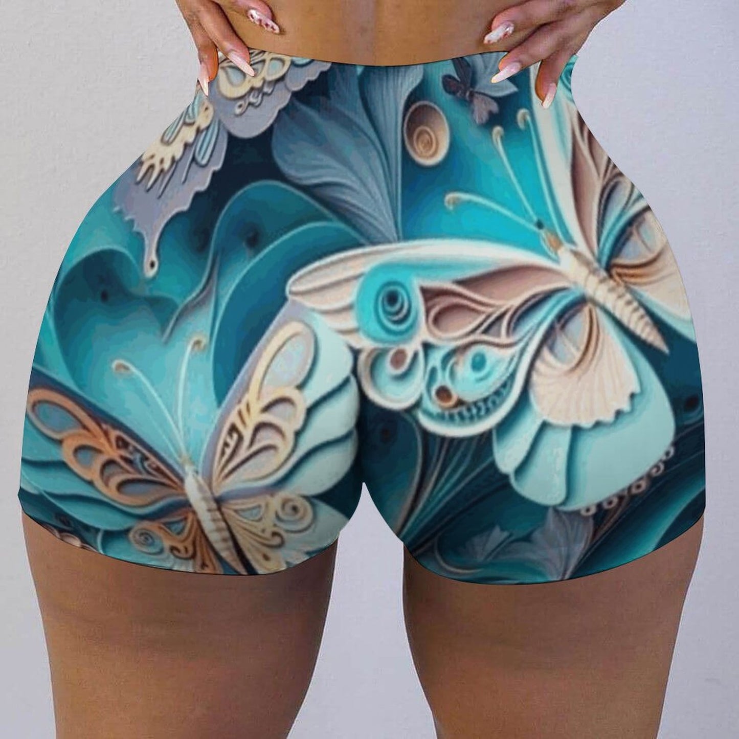 Blue Butterfly Ladies Swim Shorts