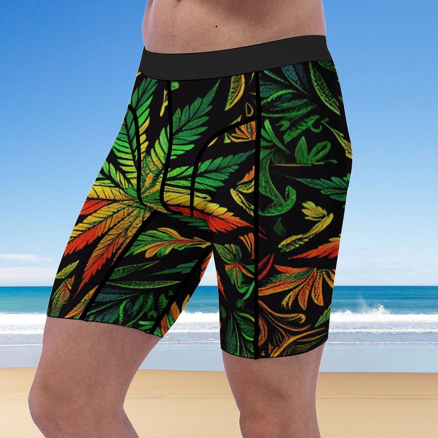 Colorful Flower Men's Compression Shorts