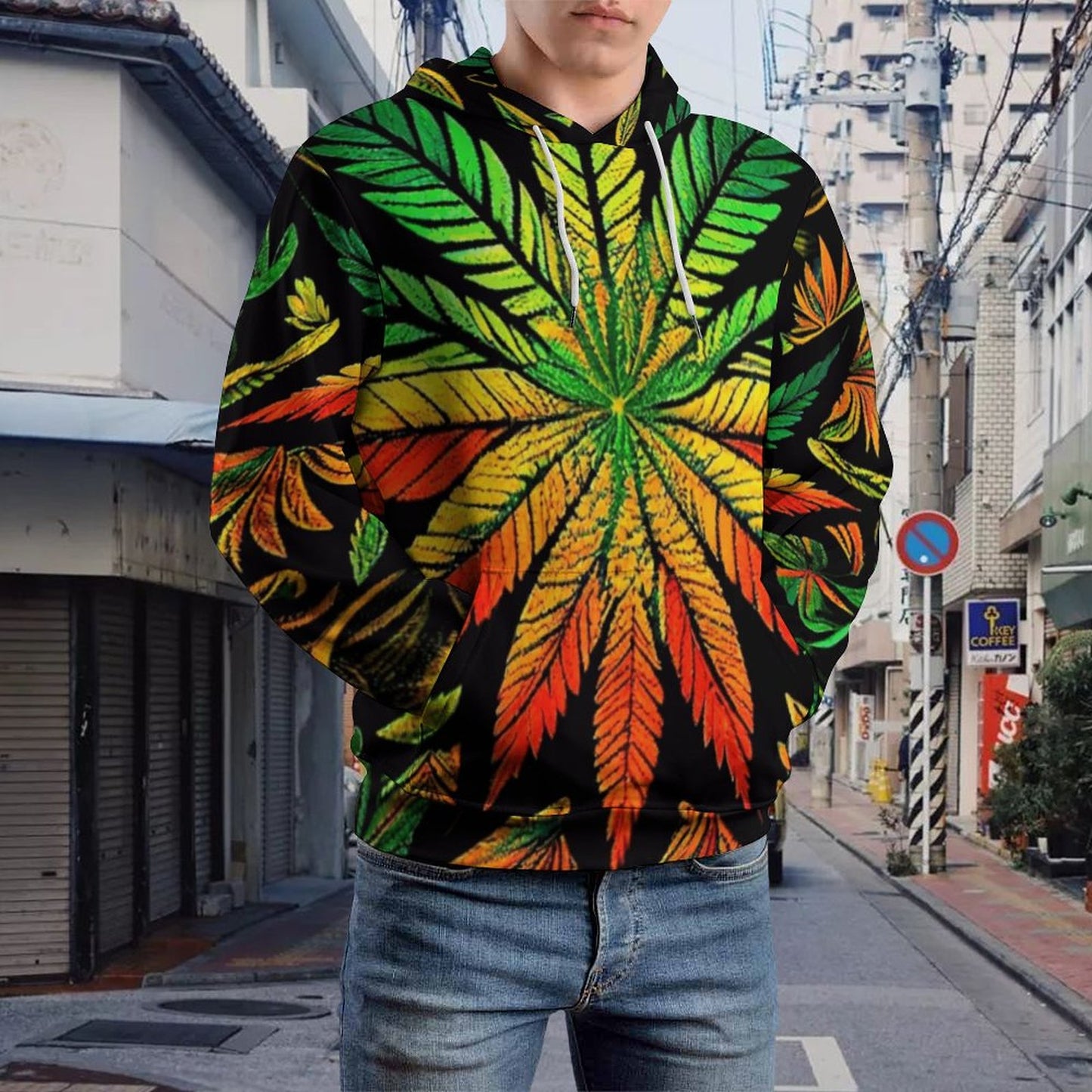 Colorful Flower Hoodie with Double-layer Cap