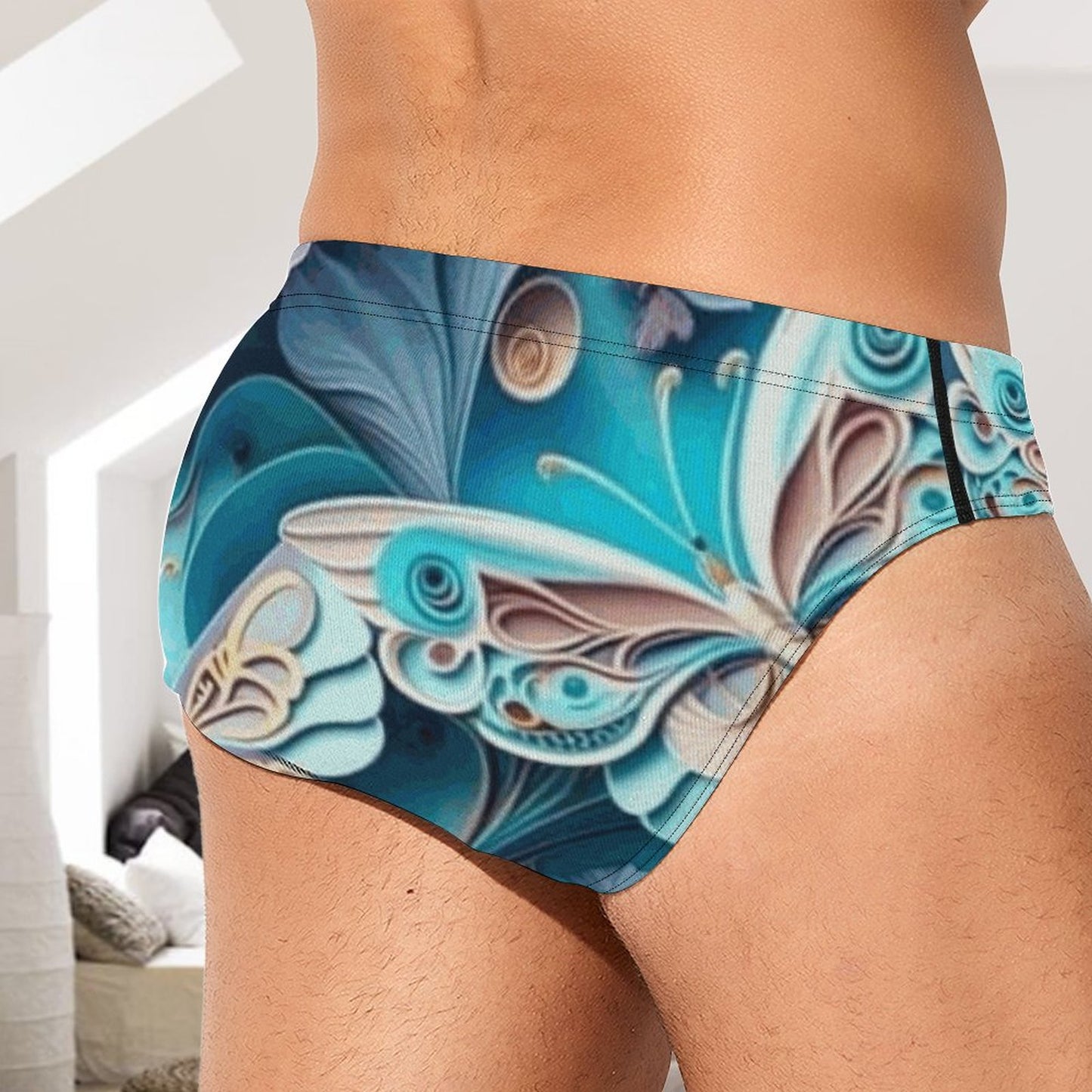 Blue Butterfly  Silk Men's Briefs