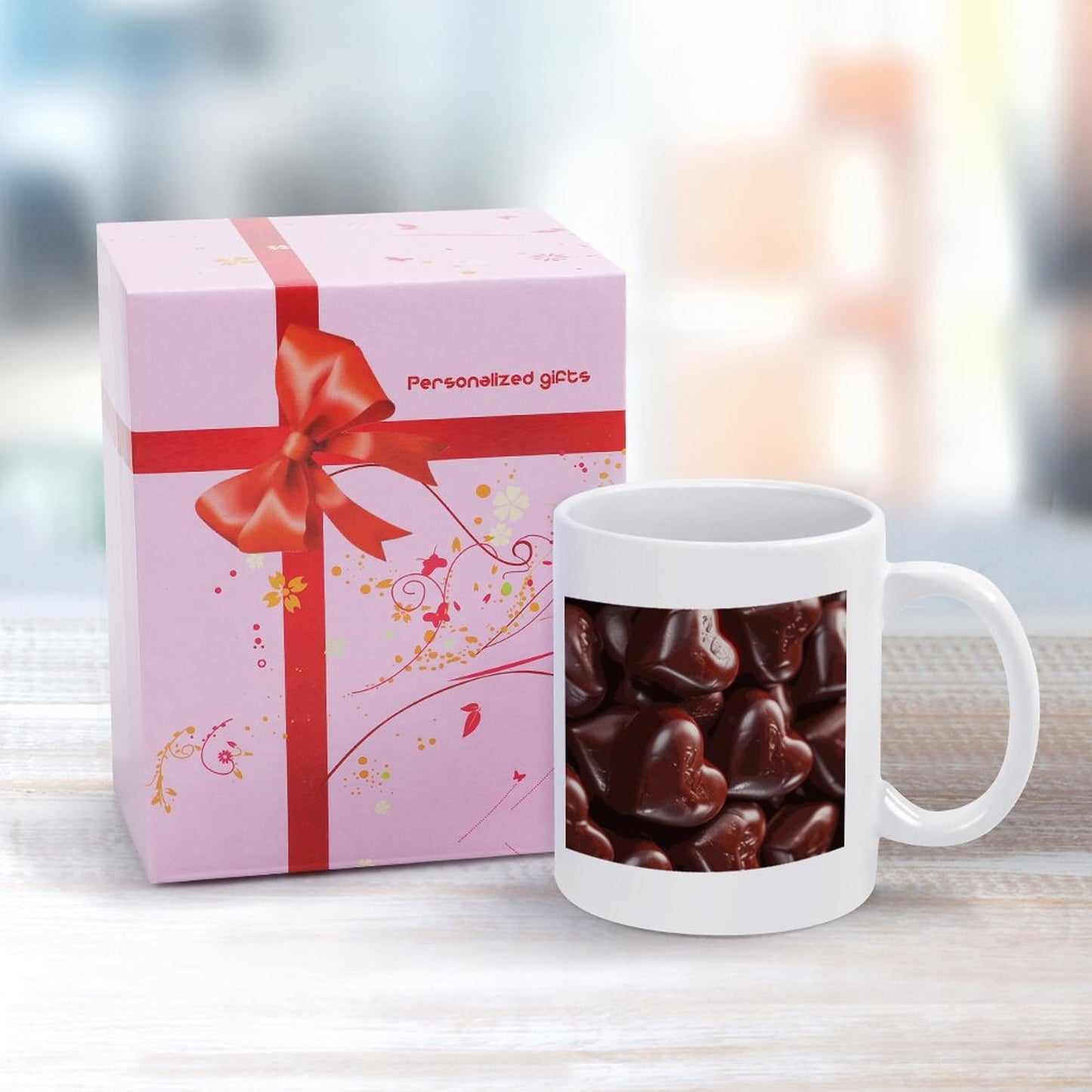 Chocolate White Mug Printing (Partial Printing)