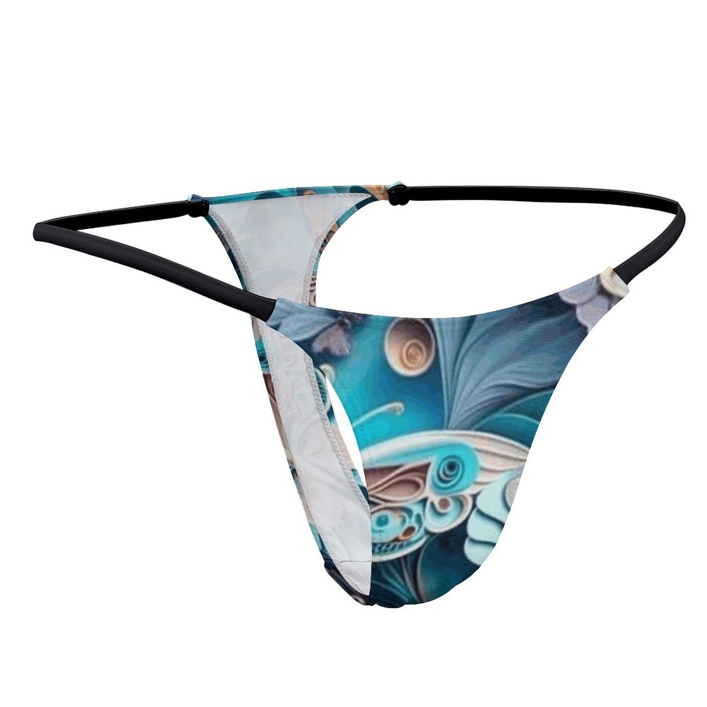 Blue Butterfly Thong Panties